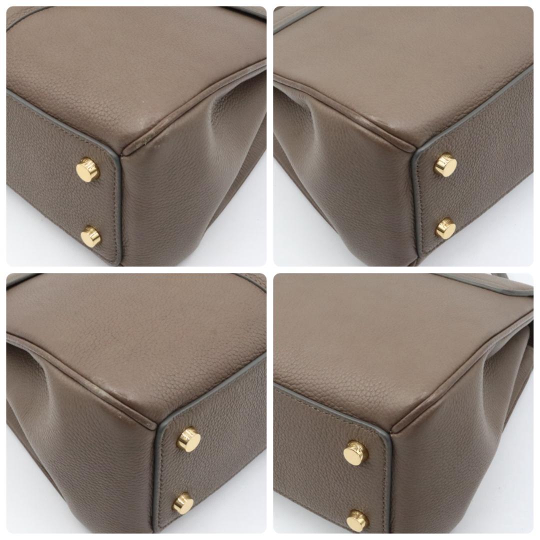 美品　セリーヌ　レザー　１６セーズ　スモール　２WAY ハンドバッグ　グレージュ