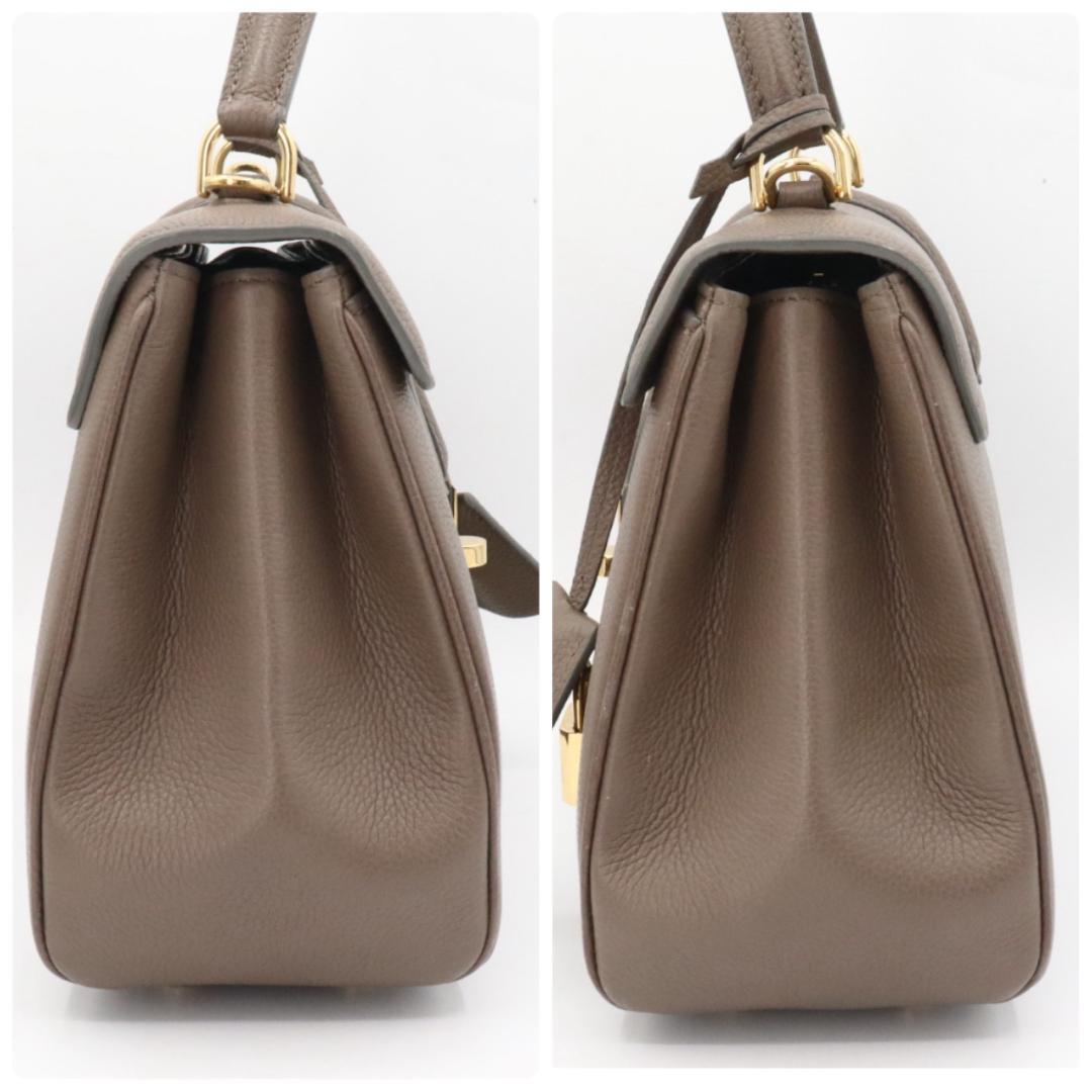 美品　セリーヌ　レザー　１６セーズ　スモール　２WAY ハンドバッグ　グレージュ