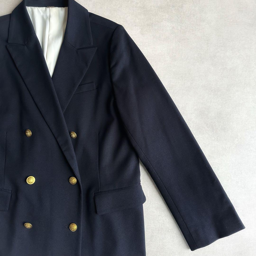 美品▲Mila Owen//金ボタンダブルブレザーオーバージャケット 紺ブレ
