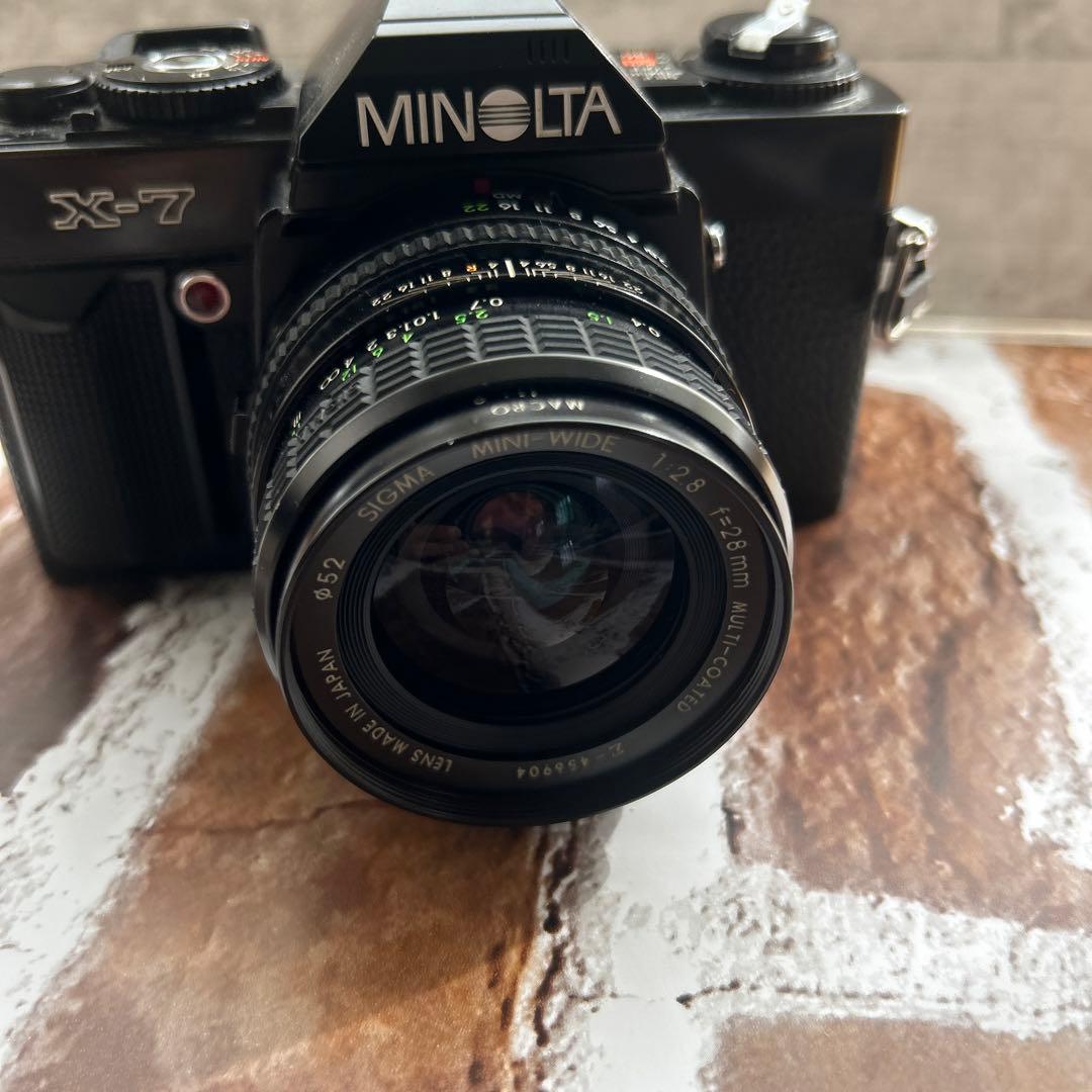 MINOLTA Ｘ-７とsigma MINI WIDE f2.8mmレンズ付き