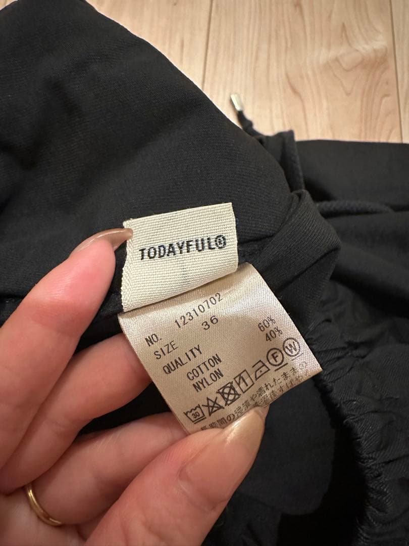 TODAYFUL ボーイフレンドナイロンパンツ 36 黒 トゥデイフル