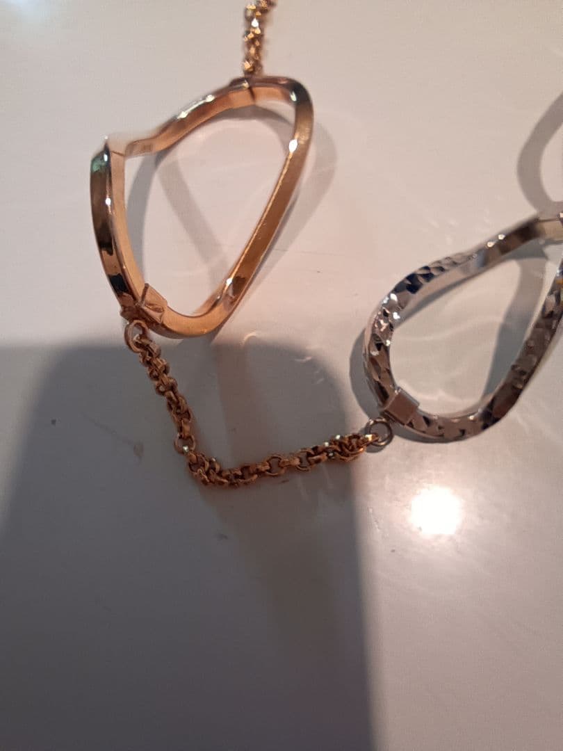 750ITALY ホワイトゴールドとイエローゴールドのチェーンデザインネックレス