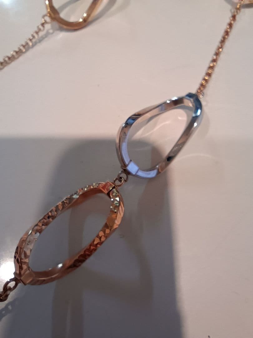 750ITALY ホワイトゴールドとイエローゴールドのチェーンデザインネックレス