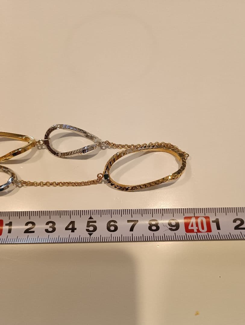 750ITALY ホワイトゴールドとイエローゴールドのチェーンデザインネックレス