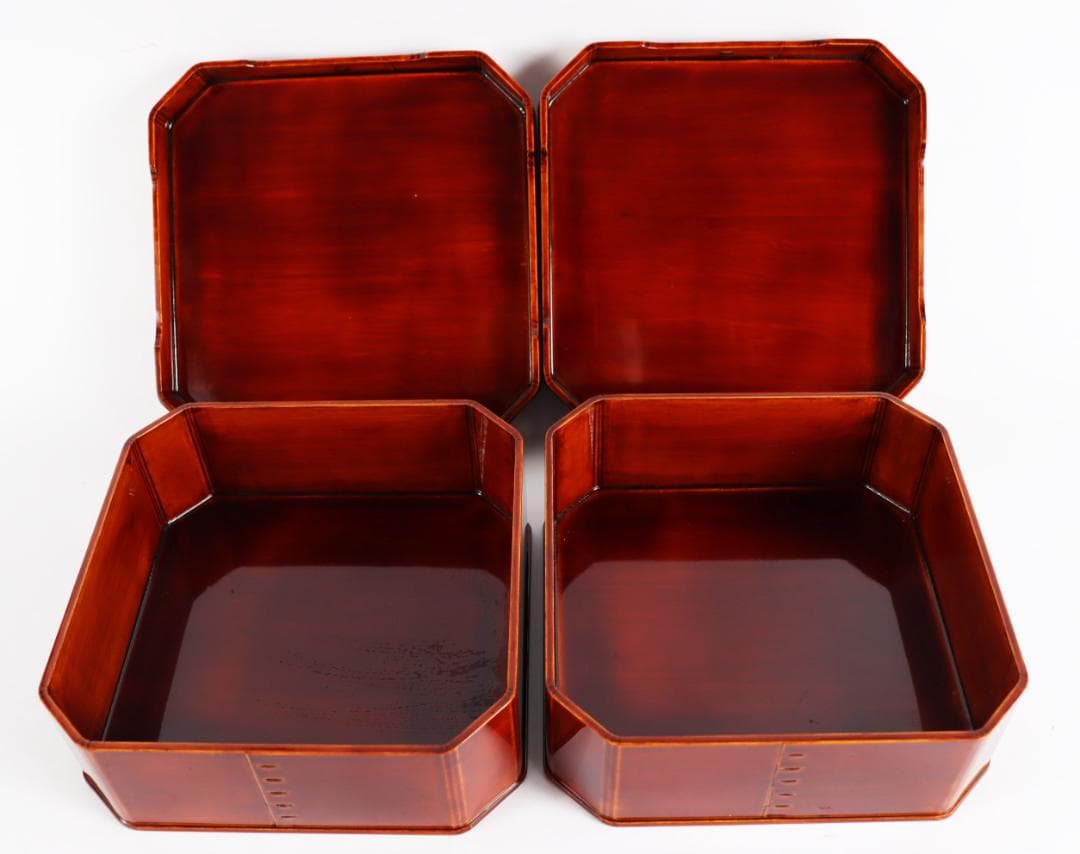 木曽漆器 大徳寺重 弁当箱 五個 共箱 茶道具 懐石道具