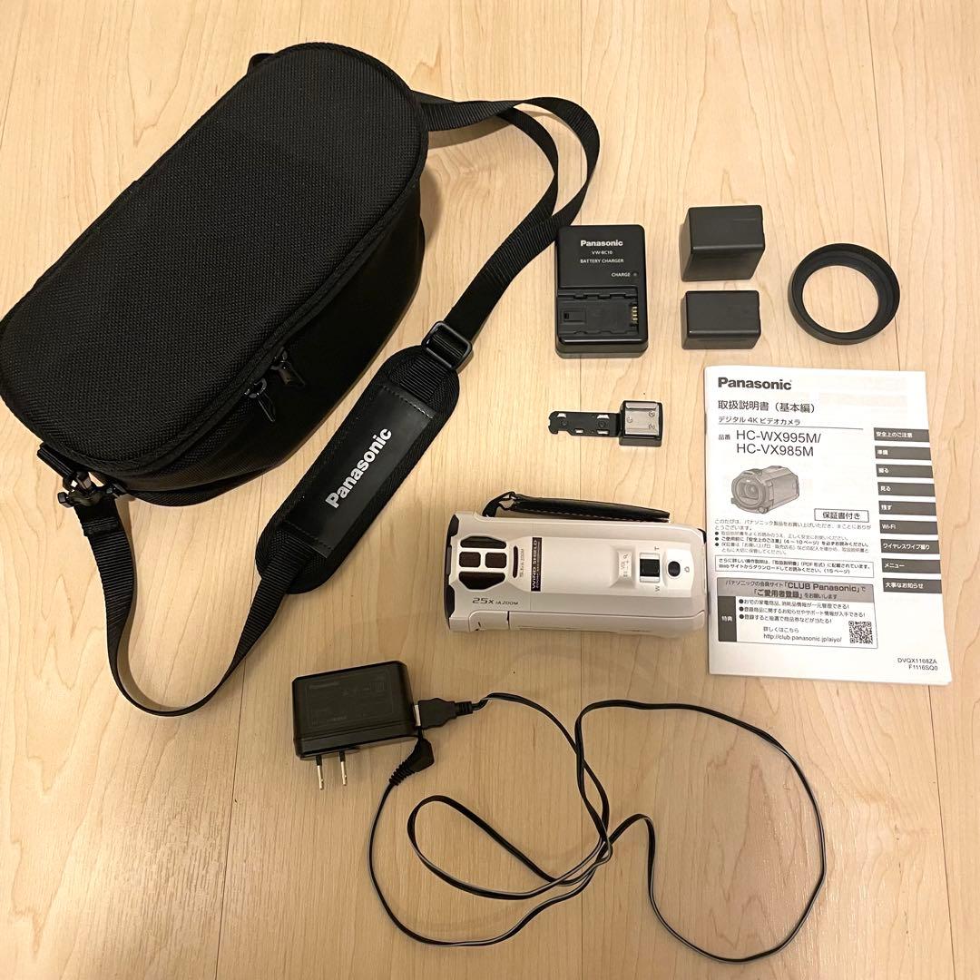 Panasonic HC-VX985M 4K ビデオカメラ バッテリー2個付