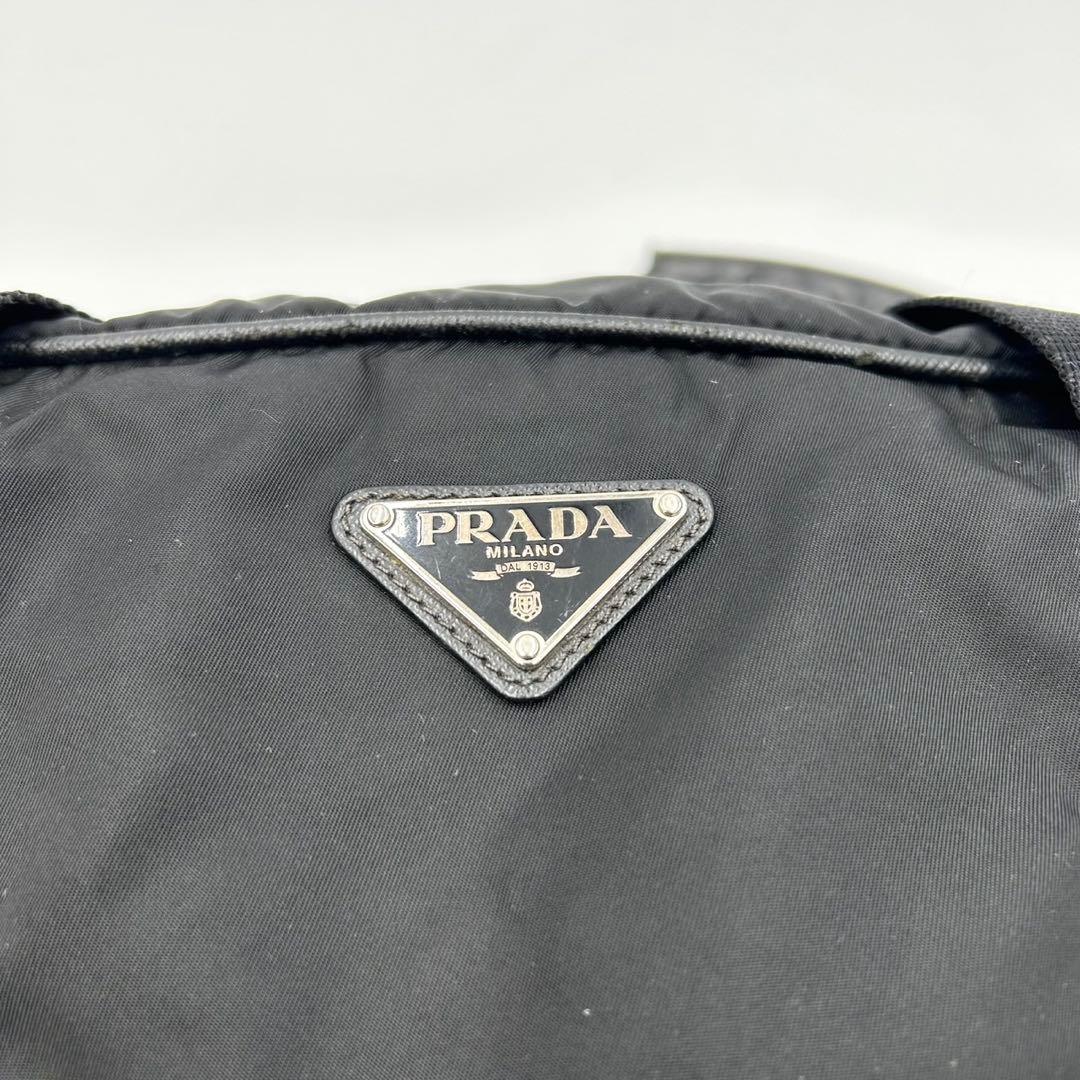 PRADA プラダ　ボストンバッグ　大容量　三角ロゴプレート　ブラック