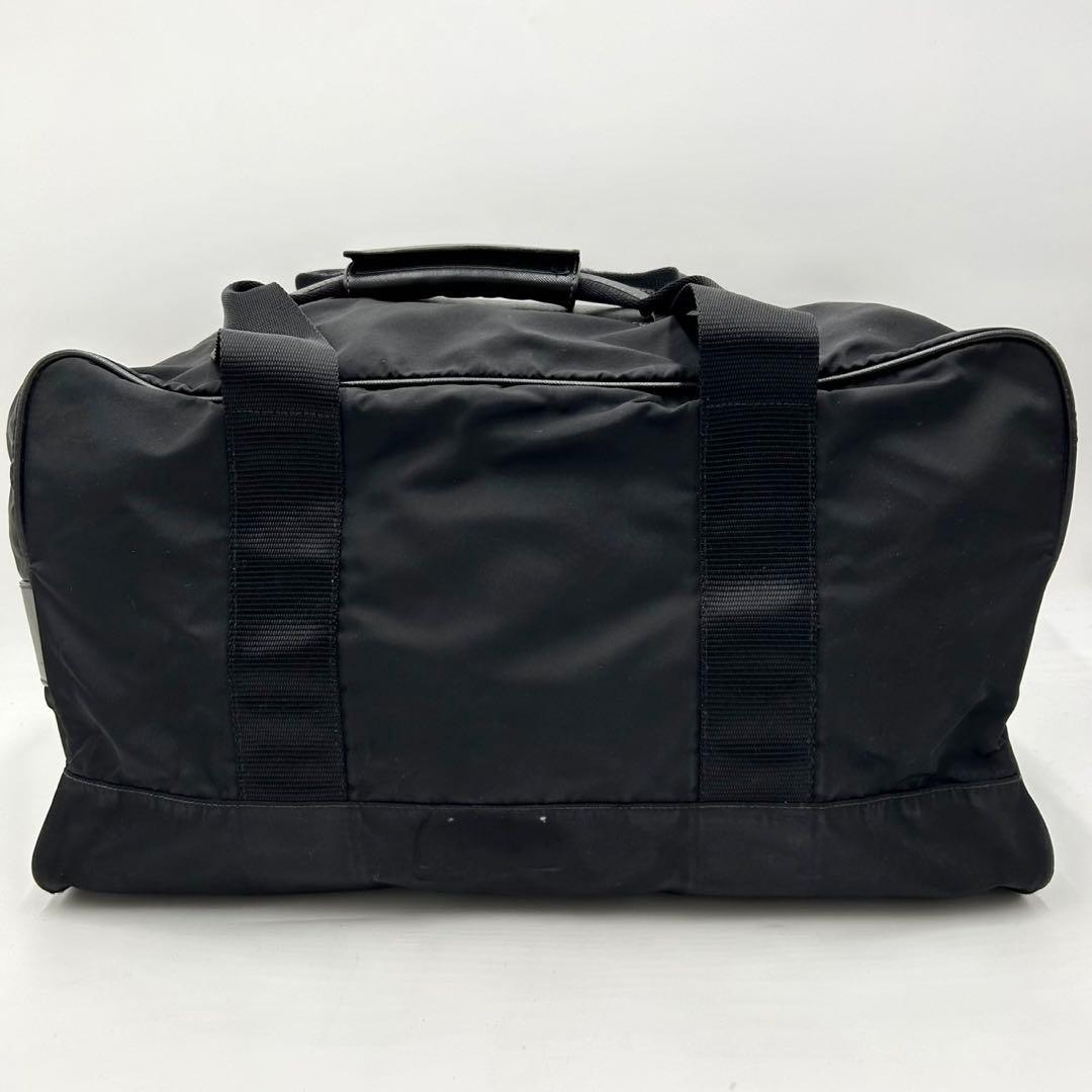 PRADA プラダ　ボストンバッグ　大容量　三角ロゴプレート　ブラック