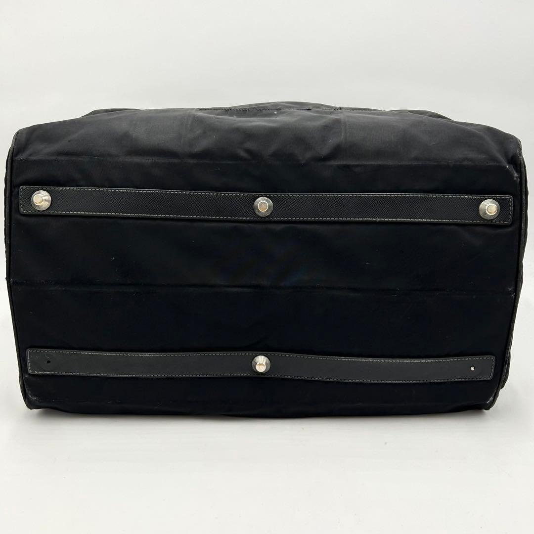 PRADA プラダ　ボストンバッグ　大容量　三角ロゴプレート　ブラック