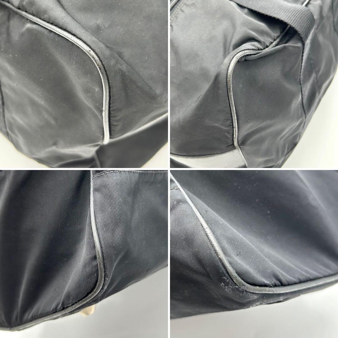 PRADA プラダ　ボストンバッグ　大容量　三角ロゴプレート　ブラック