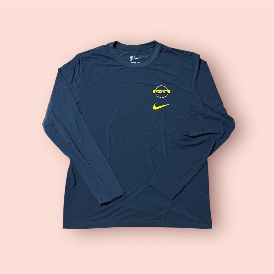 レイカーズNBA26シーズン選手支給品UsedプラクティスロングTシャツサイズL