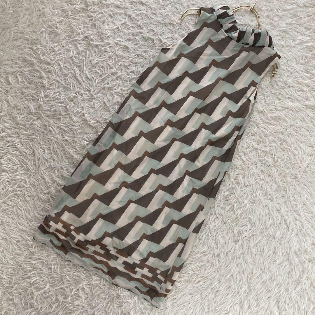 FENDI ノースリーブワンピース ライトグリーン L