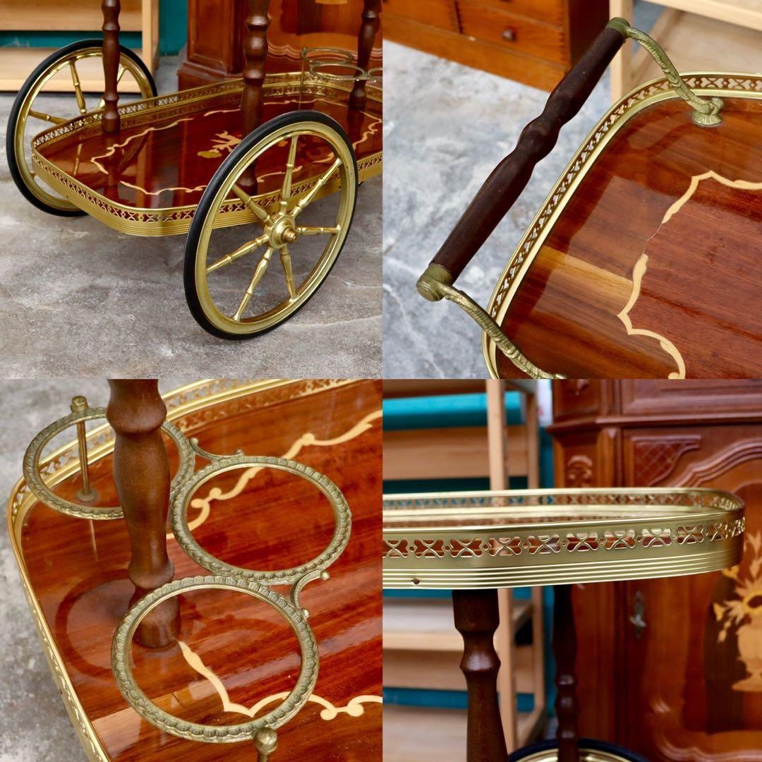 GMIK159○イタリア製 アンティーク 配膳ワゴン キッチンワゴン ワイン