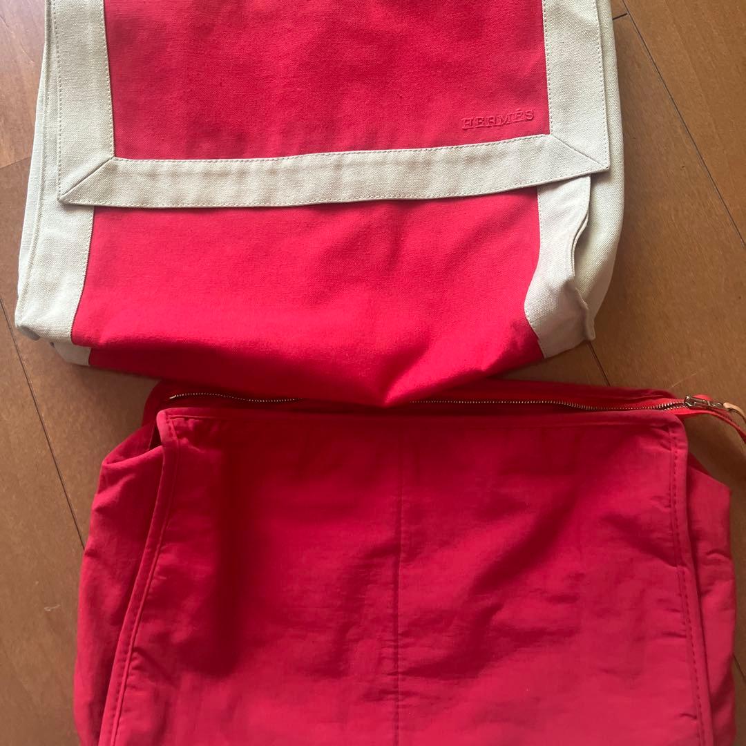 エルメス(Hermes) タピドセル ポーチ付きコットン クラッチバッグ