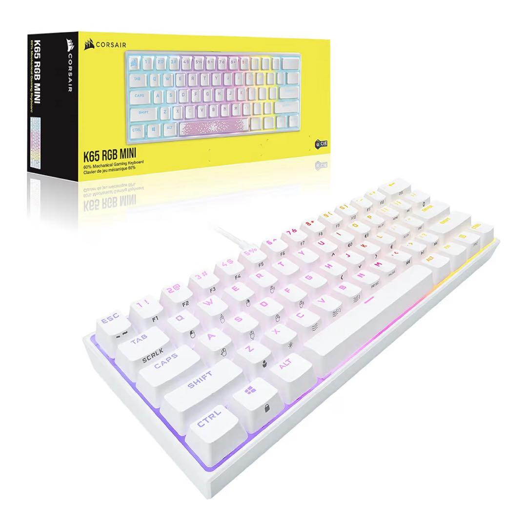 CORSAIR K65 RGB MINI メカニカルキーボード ホワイト