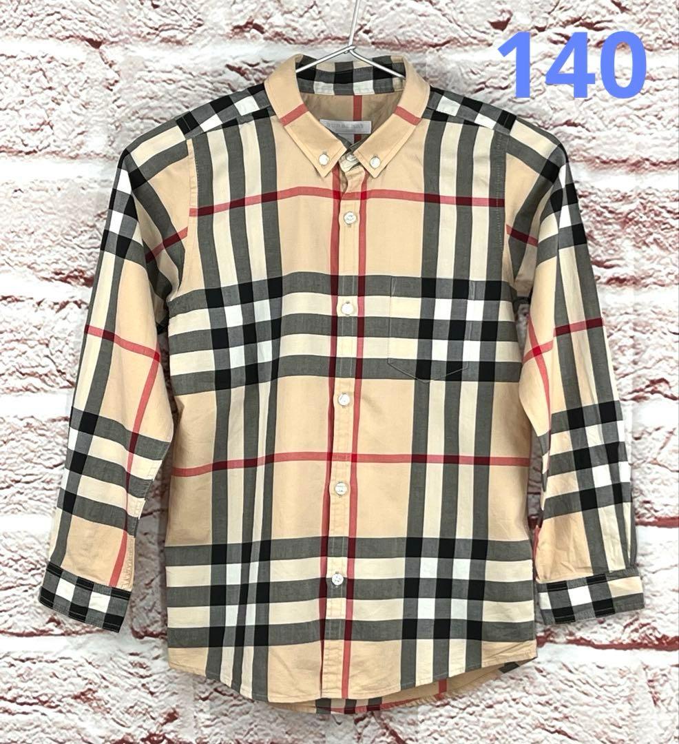 【極美品】バーバリー　チェックシャツ　長袖　140