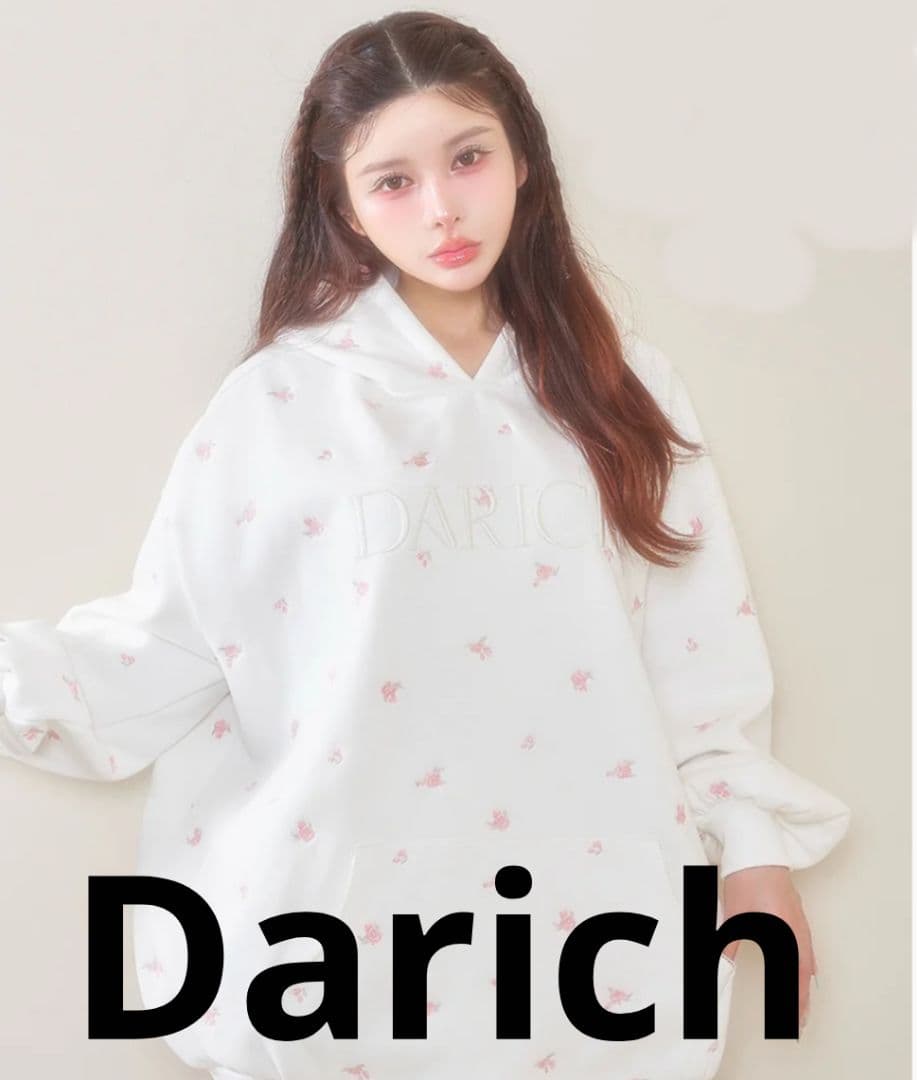 Darich ダーリッチ フラワーエンブロイダリービッグフーディ