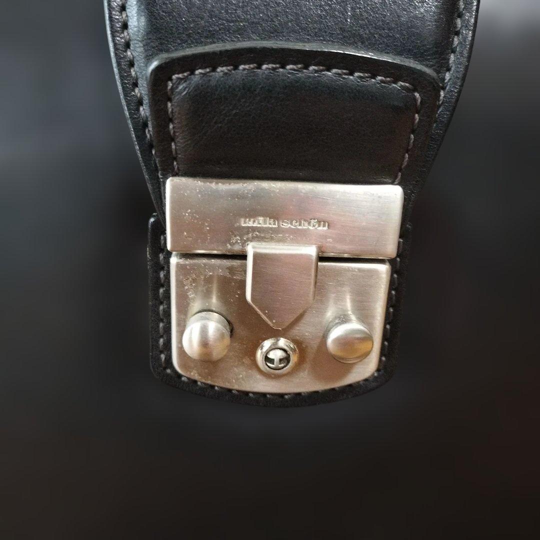 ブラックレザー ビジネスバッグ　ドクターバッグ　　ミラショーン　メンズ