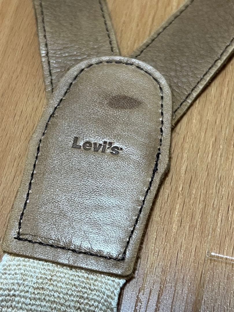 Levi's サスペンダーベルト レザー ボタン用 ベージュ✖︎ブラウン