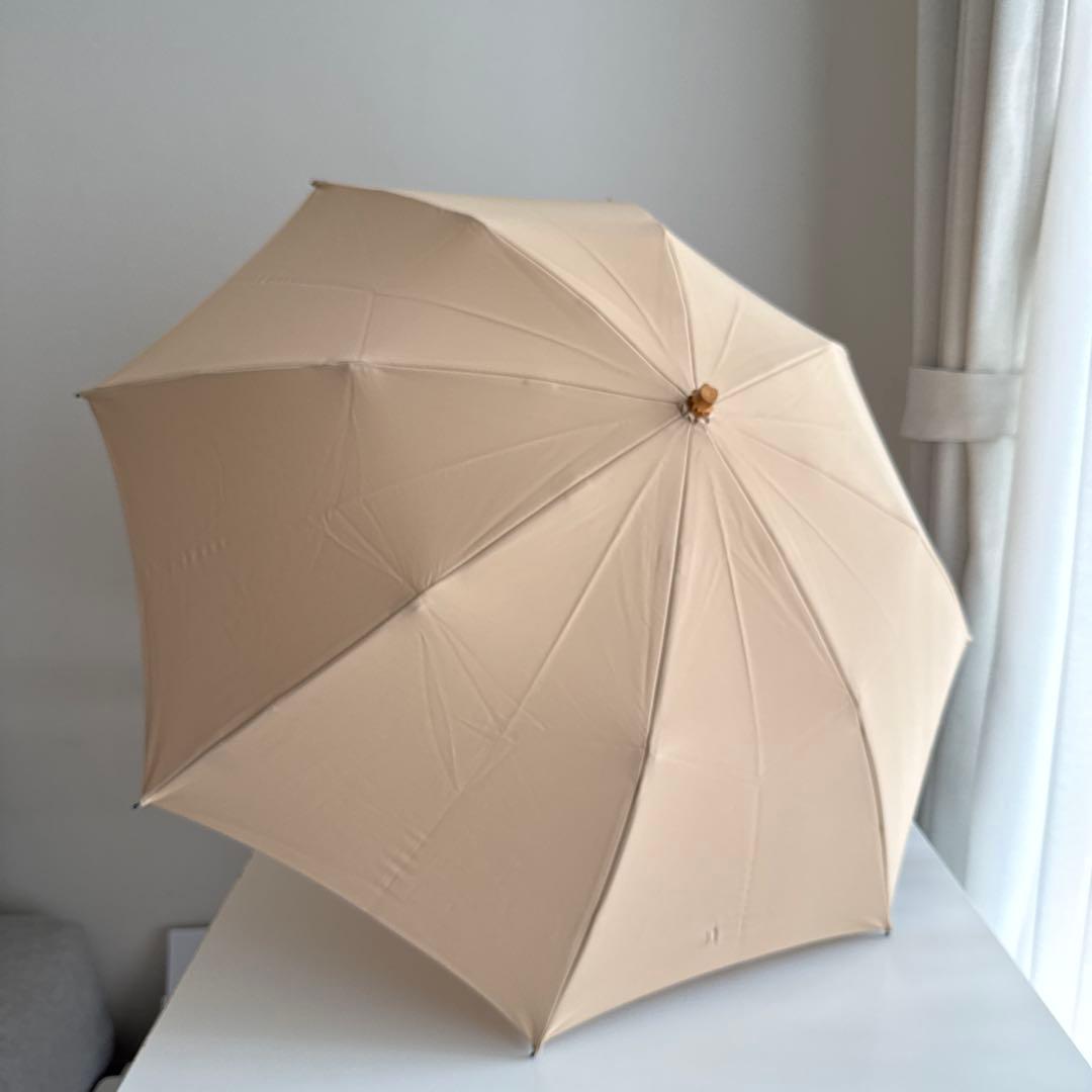 心斎橋みや竹 日傘 折りたたみ バンブーハンドル ベージュ