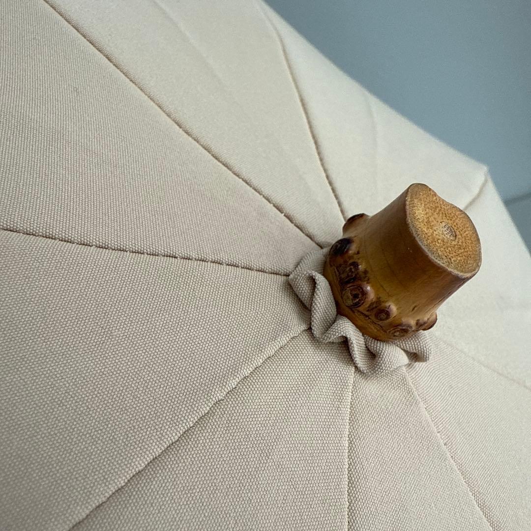 心斎橋みや竹 日傘 折りたたみ バンブーハンドル ベージュ