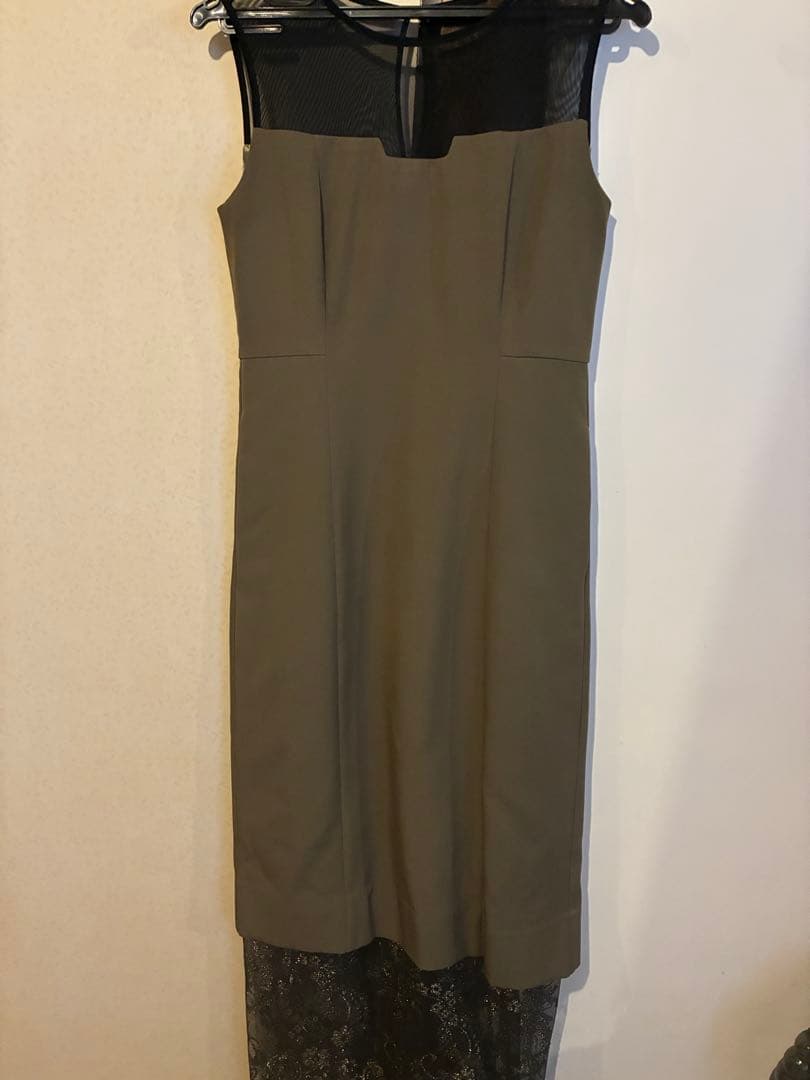 ANDRESD hem lace dress カーキ