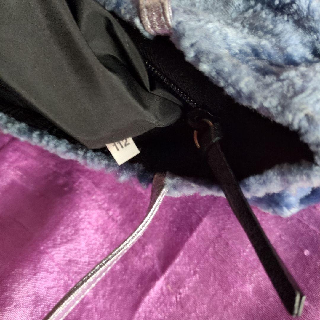 ♦️MIU MIU ミュウミュウ モコモコ　ファーミニバッグ　ブルーグレー