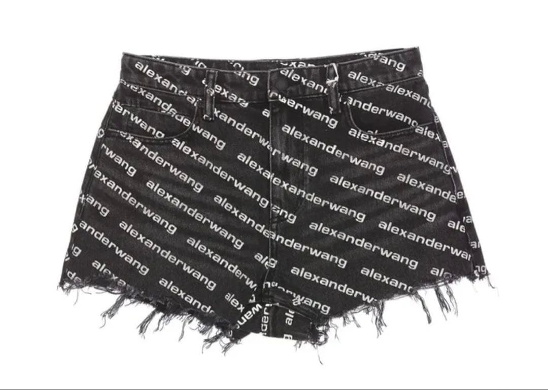 alexanderwang ブラック ロゴショートパンツ