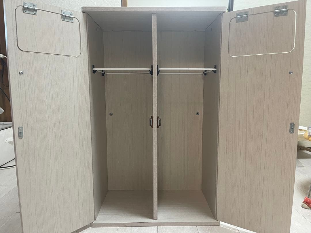 木製プッシュ式 分別ゴミ箱　ホワイト