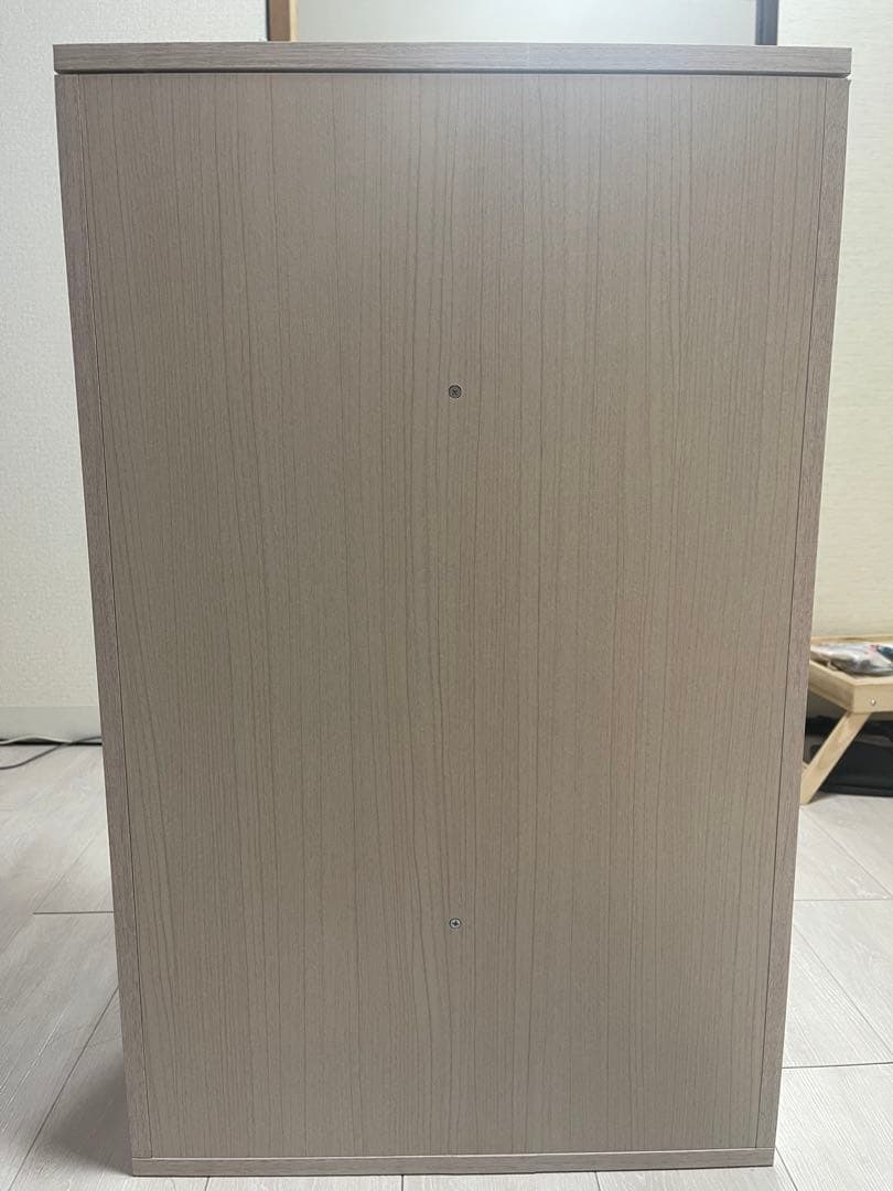 木製プッシュ式 分別ゴミ箱　ホワイト