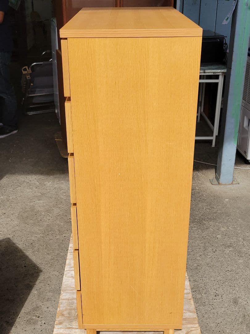 MUJI 無印良品 天然木 北欧 6段 収納チェスト オーク材突板 幅80cm