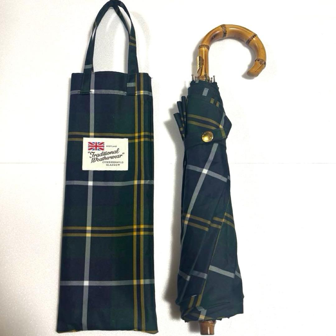 【美品✨】トラディショナルウェザーウェア　折りたたみ傘 チェック柄