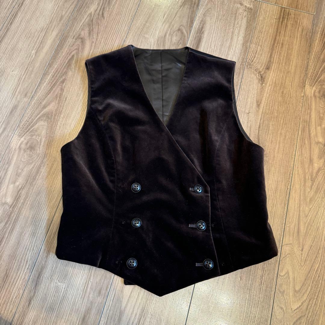 Christian Dior　クリスチャンディオール　シルク混　ベルベットベスト