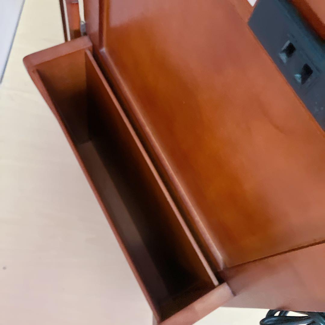 キャスター付き　木製　バタフライテーブル　バタフライワゴン　電源コード付き