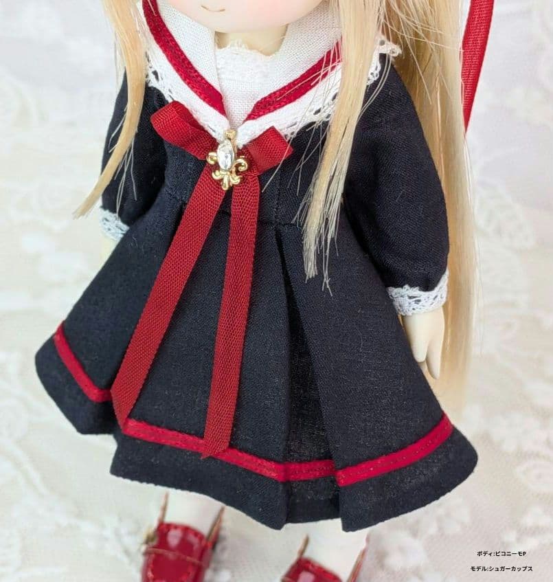 【ピコニーモP専用】レースセーラーワンピース ネイビー×レッド 898