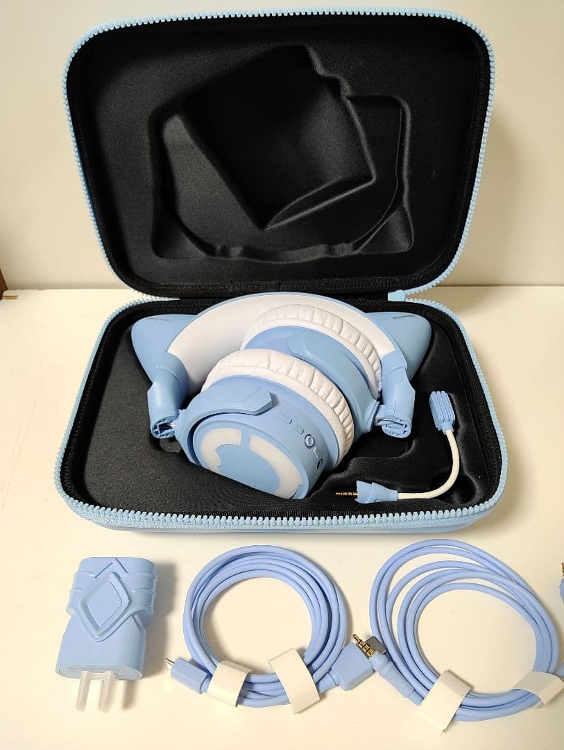 YOWU RGB 猫耳ヘッドホン　カラー 水色
