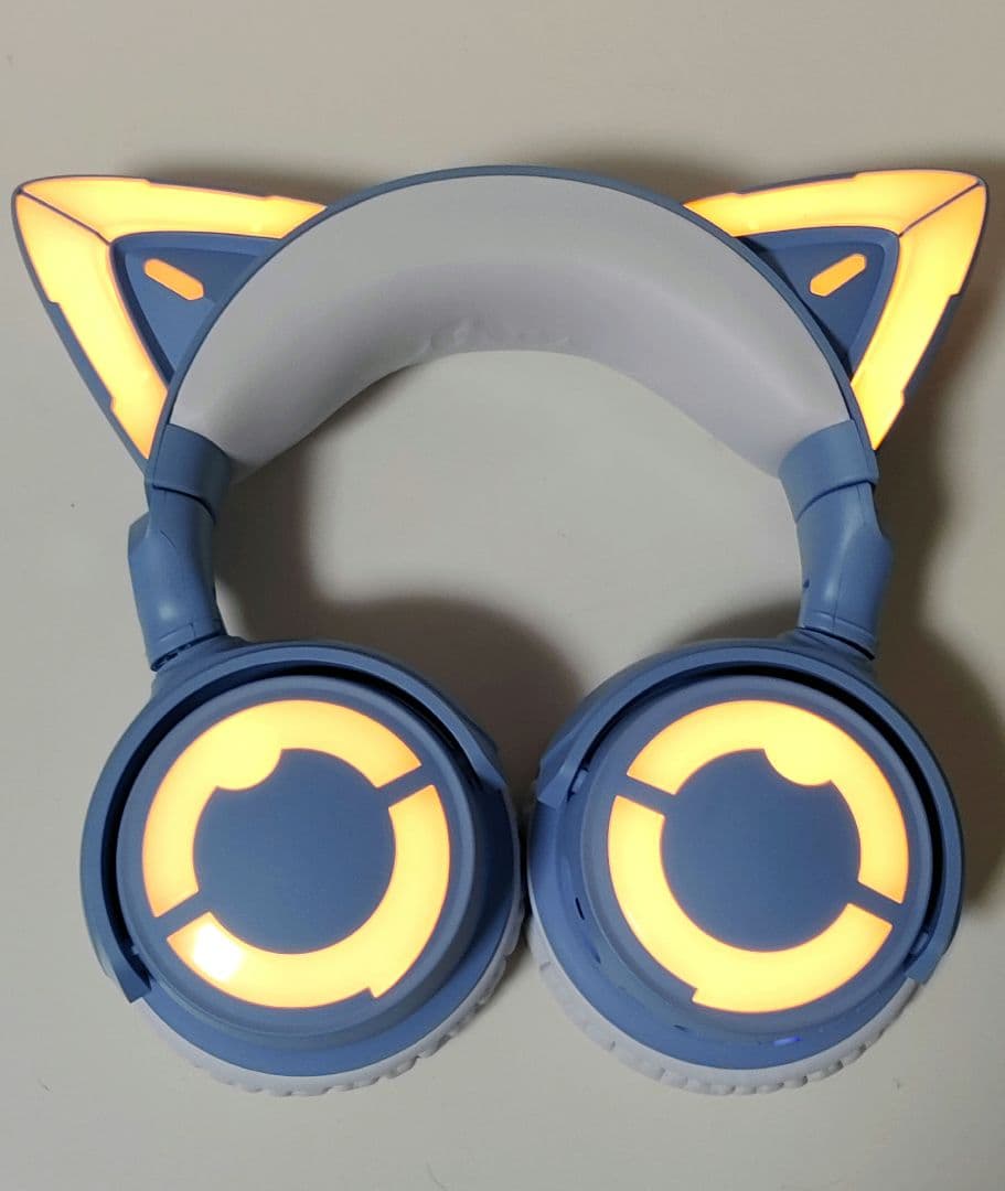 YOWU RGB 猫耳ヘッドホン　カラー 水色