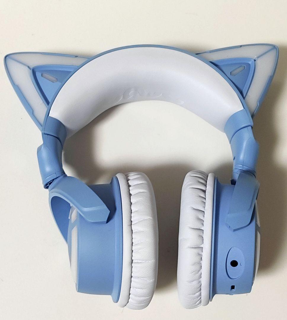 YOWU RGB 猫耳ヘッドホン　カラー 水色