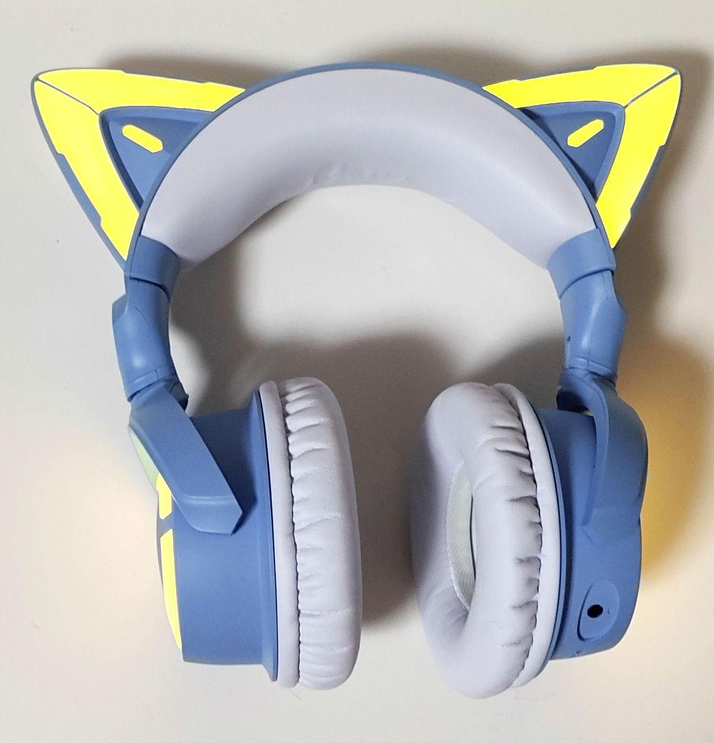 YOWU RGB 猫耳ヘッドホン　カラー 水色