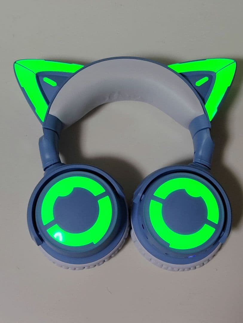 YOWU RGB 猫耳ヘッドホン　カラー 水色