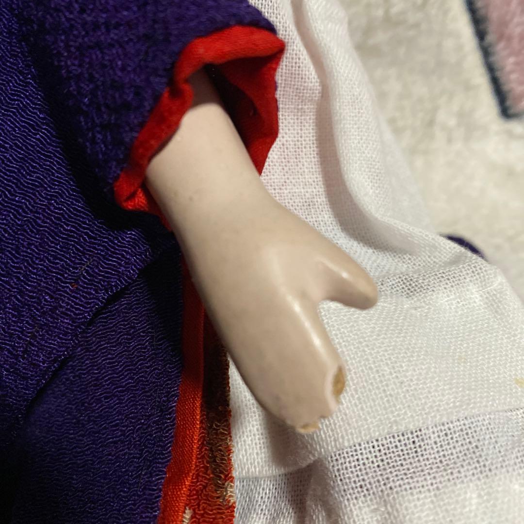 市松人形　小さい　6号　大正時代　女の子　江戸縮緬着物