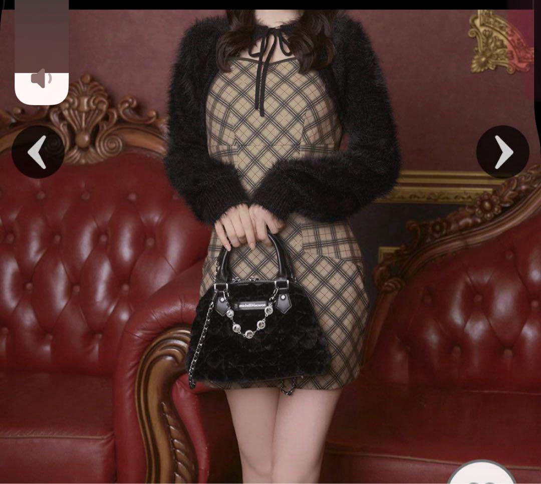 ミシェルマカロン チェック柄ミニワンピース