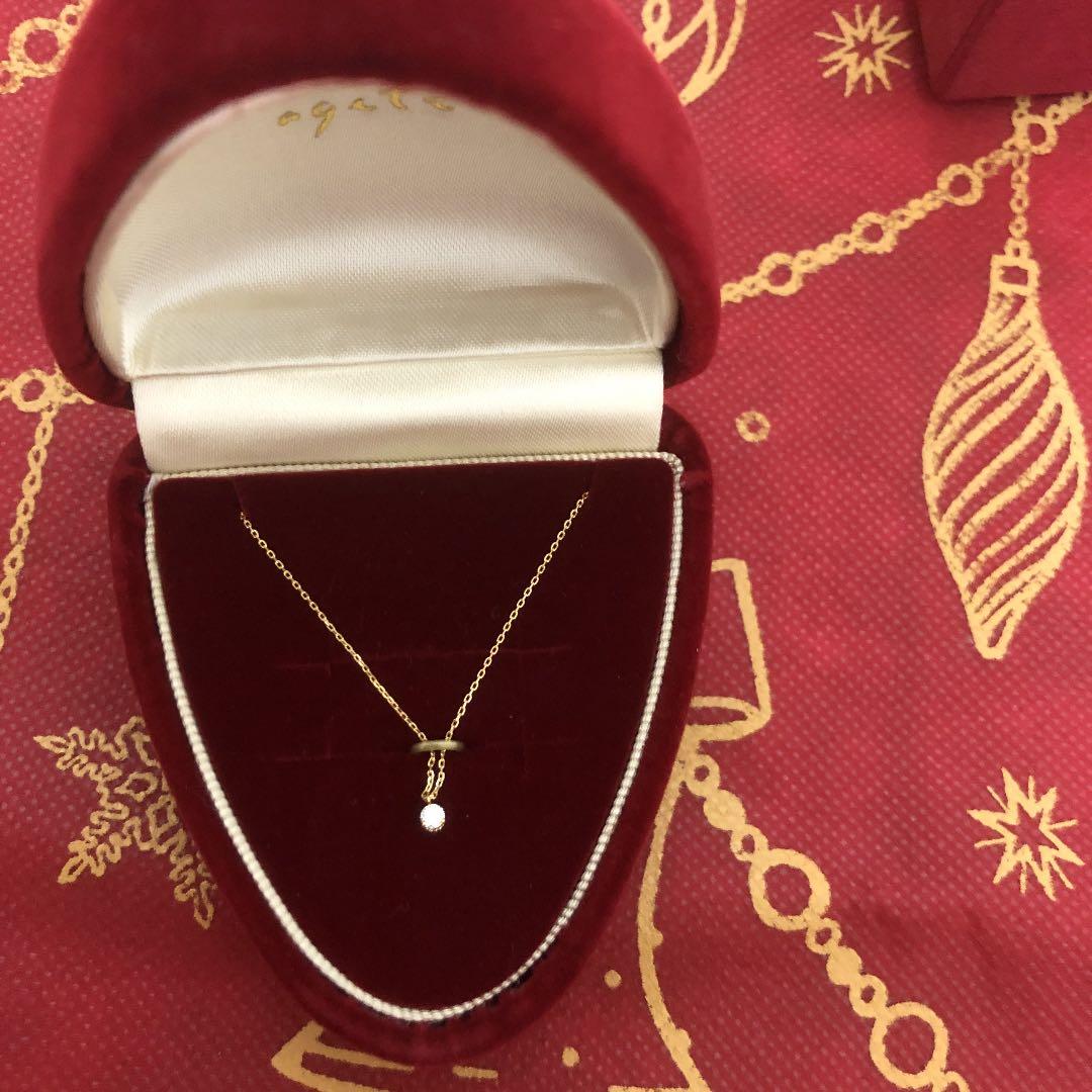 agete k18 ダイヤモンドネックレス