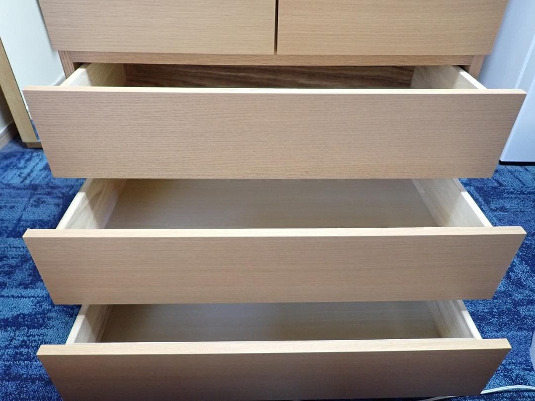 無印良品　4段チェスト　天然木（オーク材）