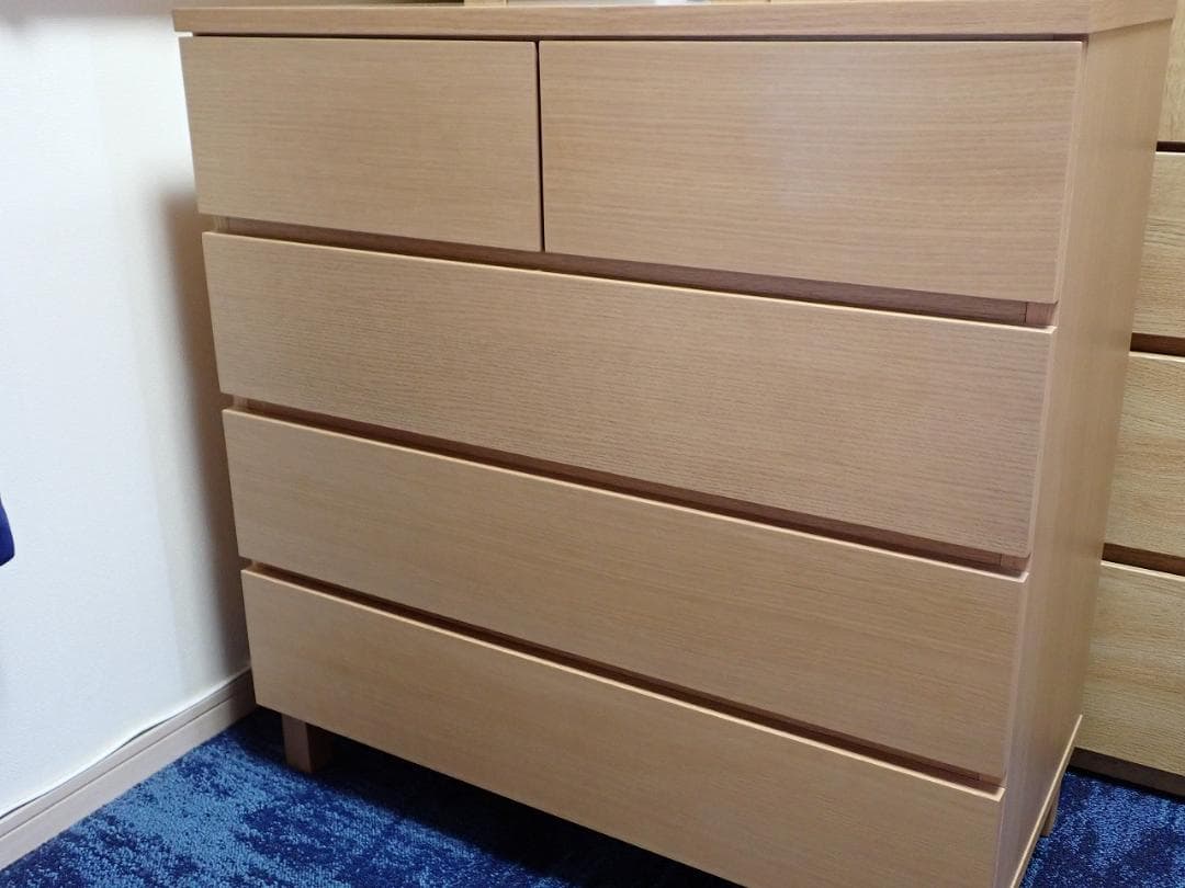 無印良品　4段チェスト　天然木（オーク材）