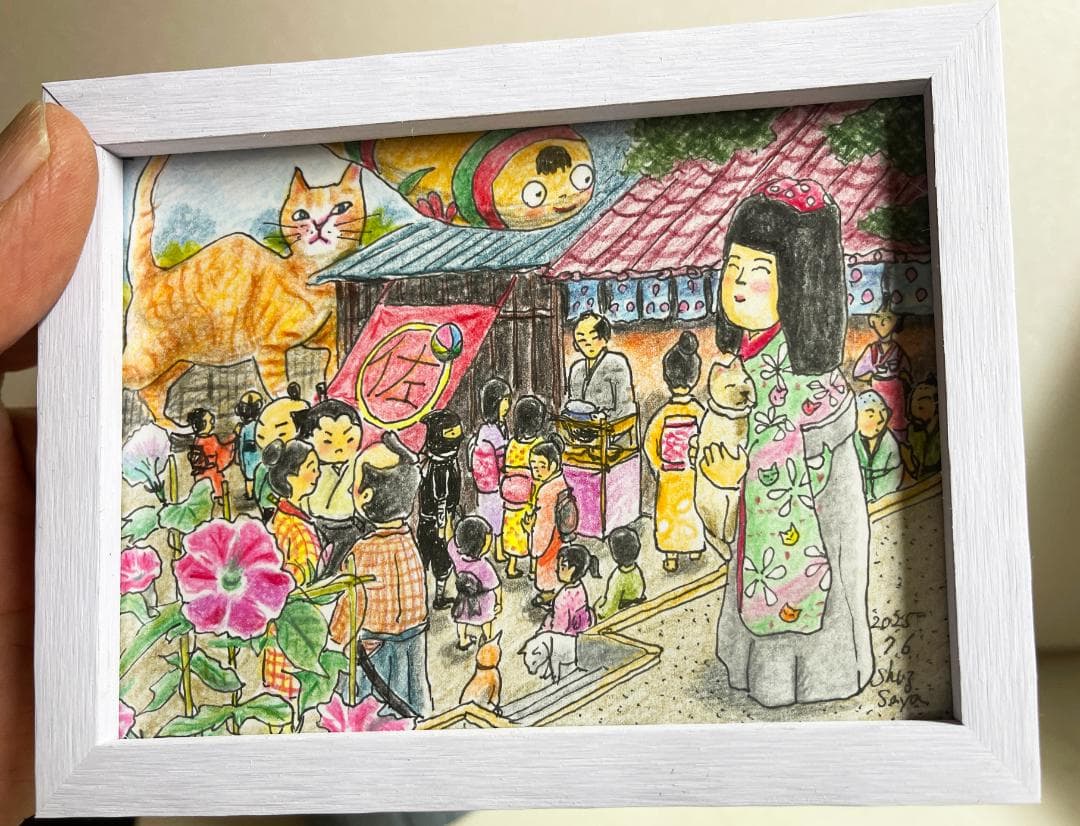 ま*み様 木製オリジナルこけしとオリジナル絵画セット（by ShuzSaya/絵