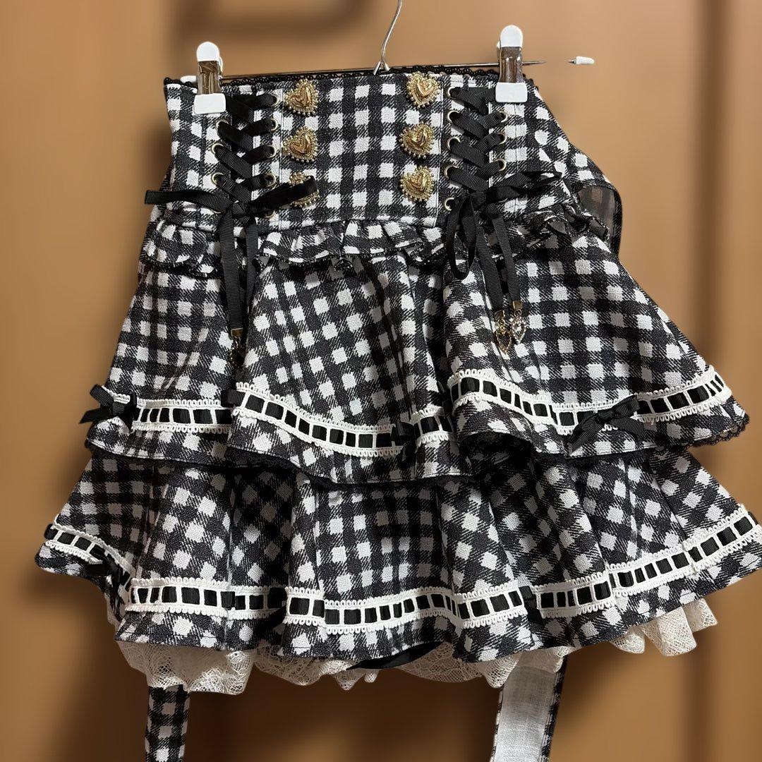 LIZLISA♡はしごリボンギンガムティアードスカパン