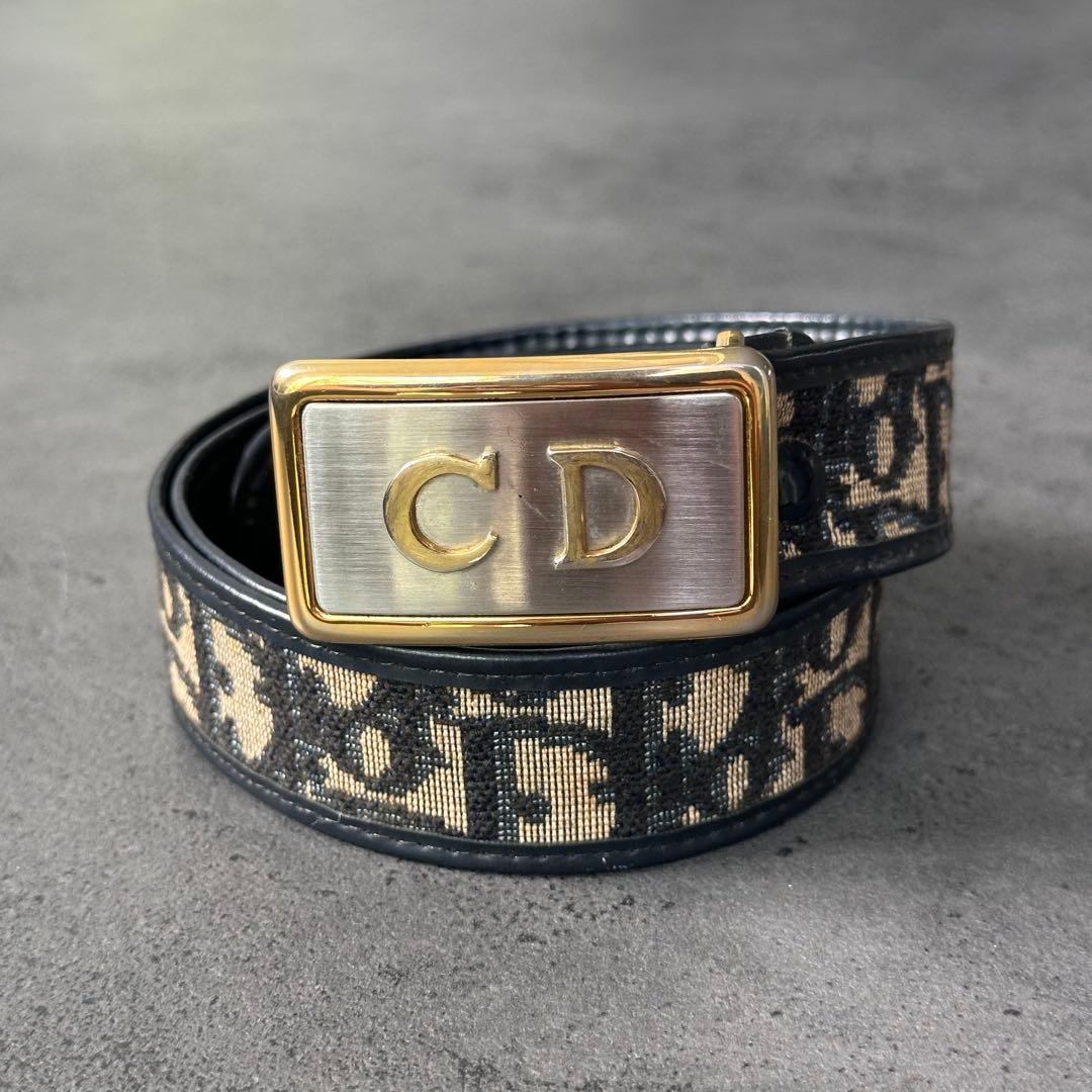 小物 Dior CD Logo Trotter Pattern Belt y2k
