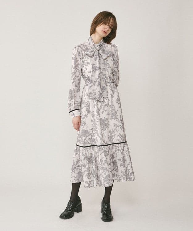 サラサプリントリボン付きワンピース　グレースコンチネンタル