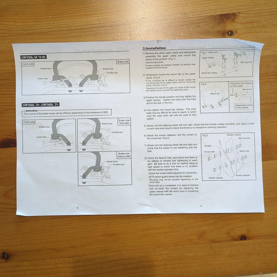 ZETA RACING　アドベンチャーウインドシールド　ライトスモーク